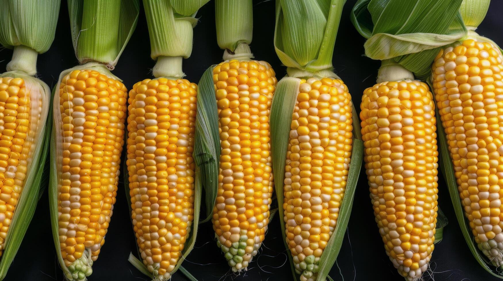 Three Ears of Corn in a Field photo