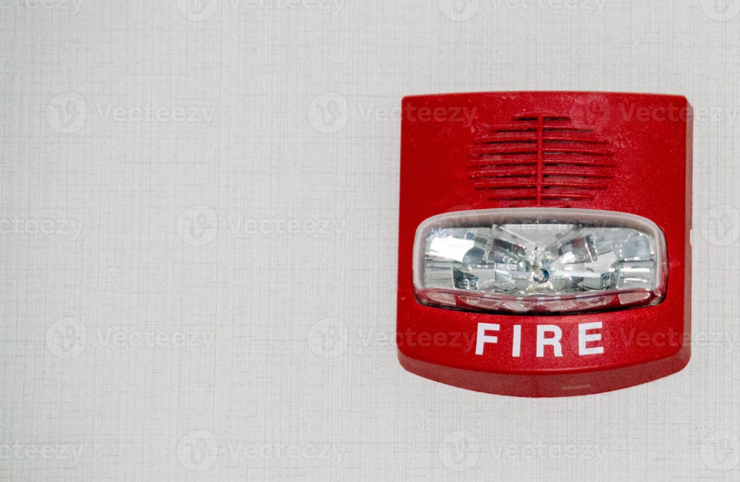 Fire alarm. Strobe light to alert in case of fire. photo