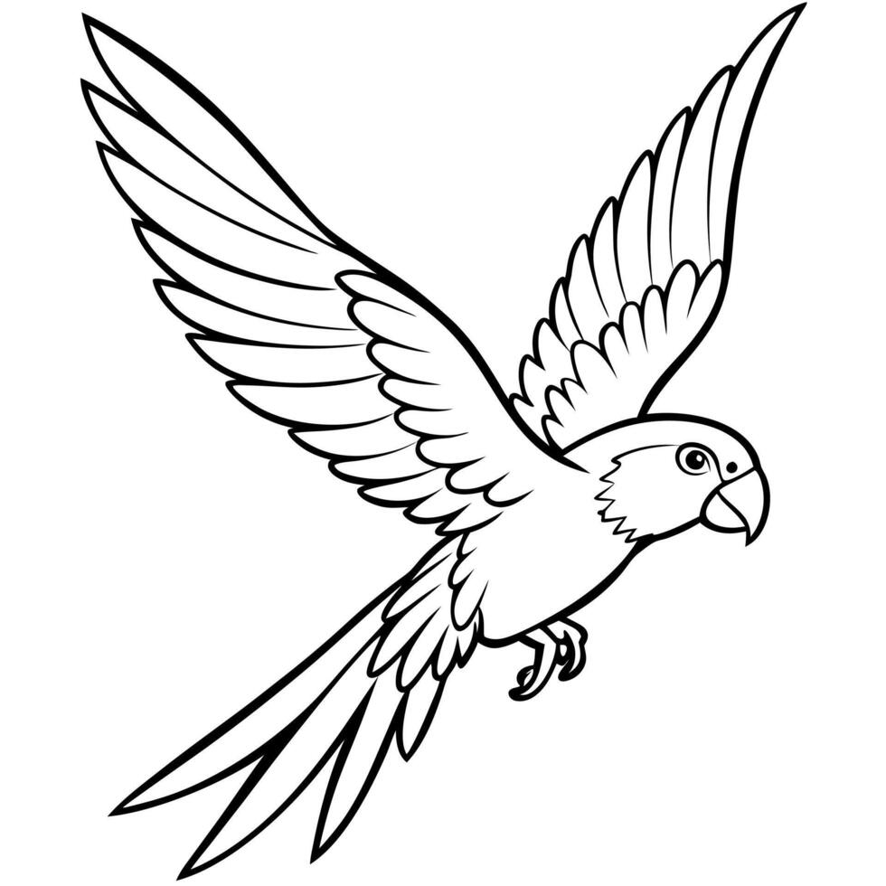 Carolina Parakeet bird flies icon vector