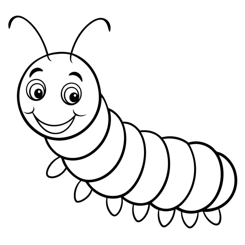 Caterpillar smiles icon vector