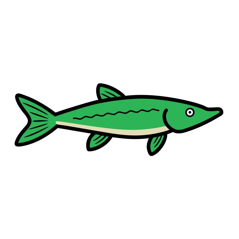 Chain Pickerel fish looks icon vector