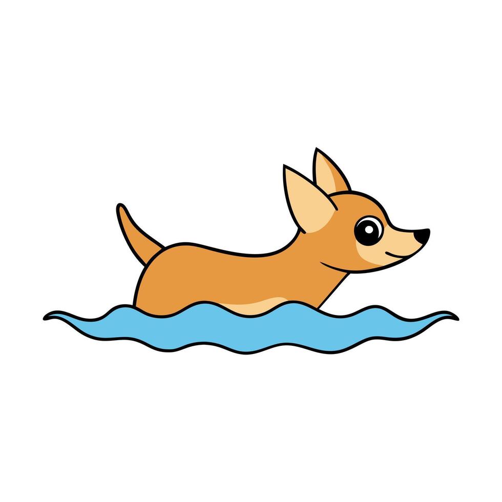 Chihuahua dog swims icon vector