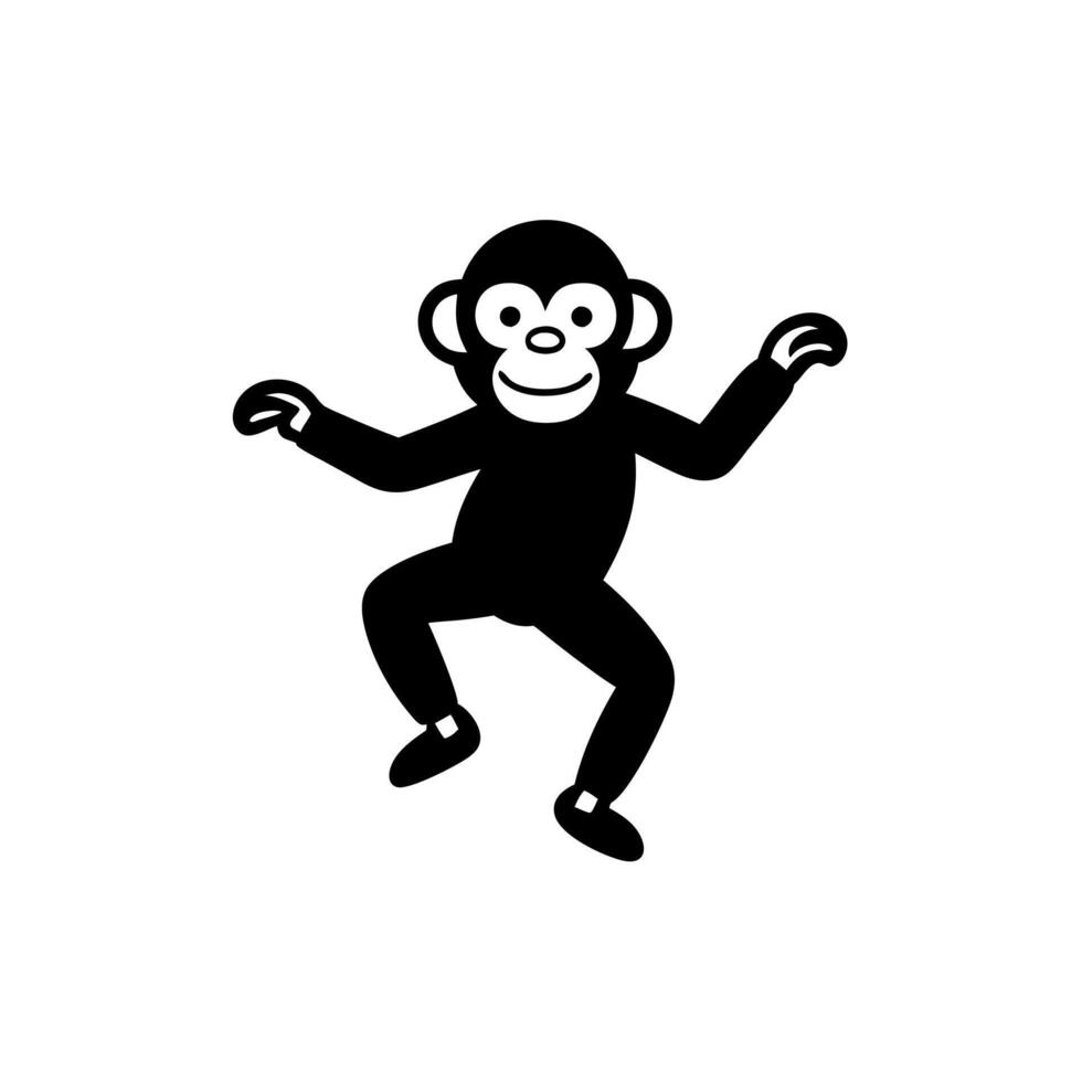 Chimpanzee monkey dancing icon vector
