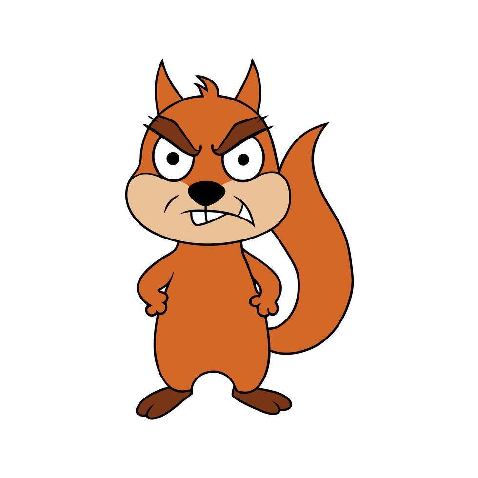 Chickaree squirrel angry icon vector