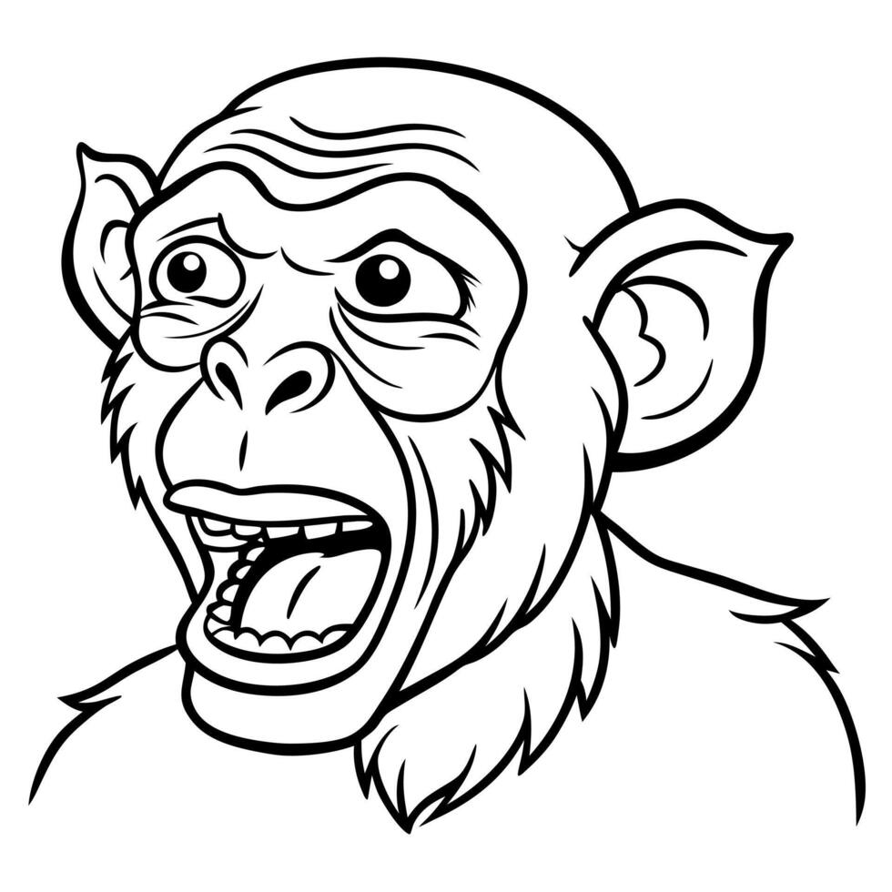 Chimpanzee monkey cries icon vector