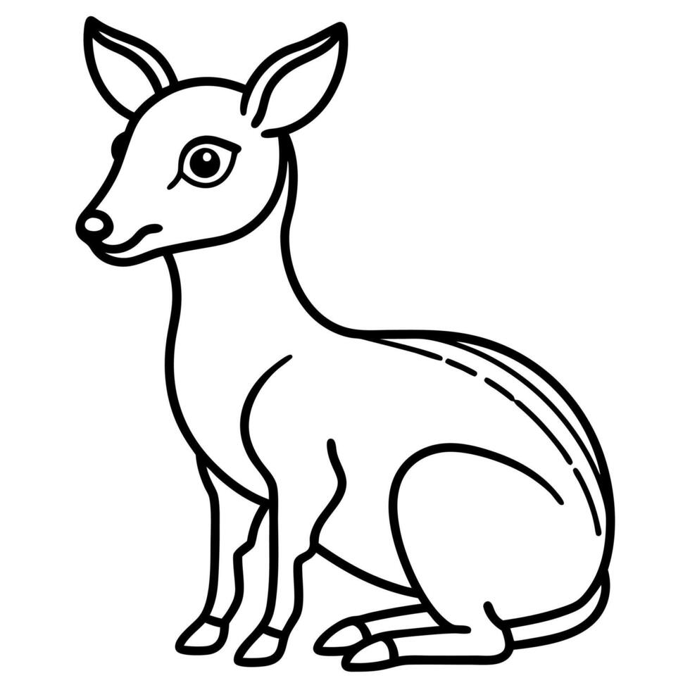 Chinese Water Deer sits icon vector