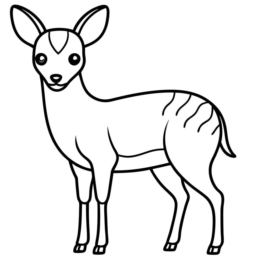 Chinese Water Deer stands icon vector