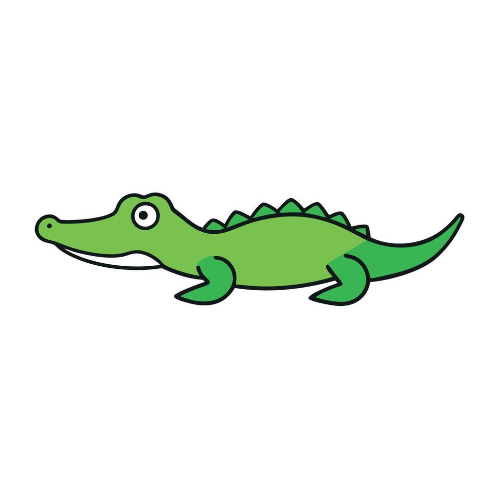 Chinese Alligator swims icon vector