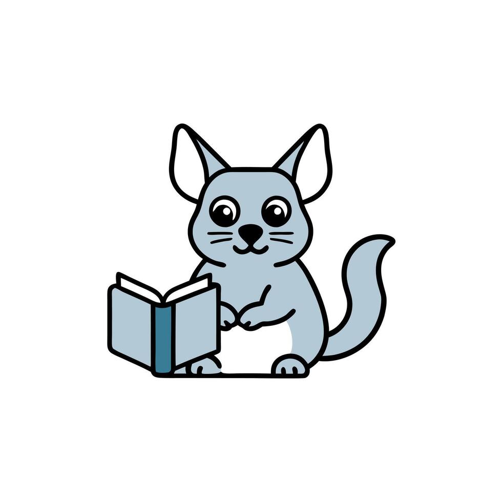 Chinchilla rodent learns icon vector