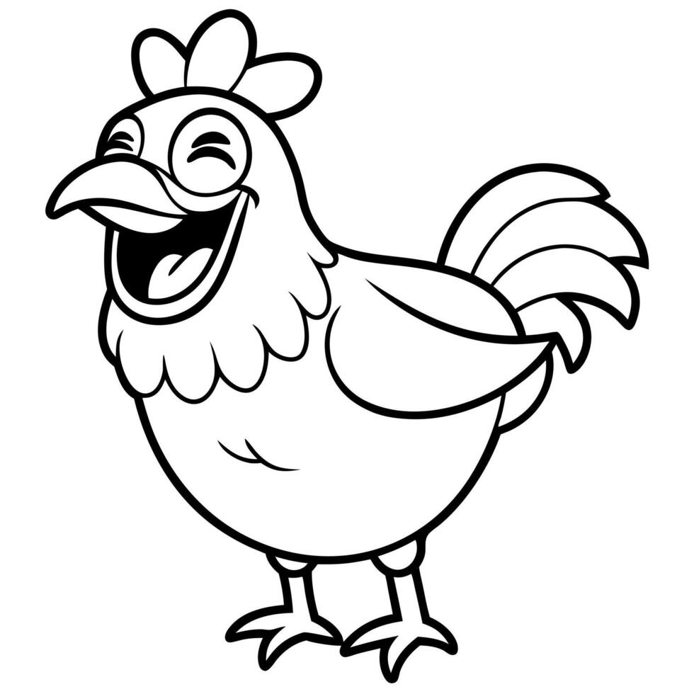 Chicken laughs icon vector