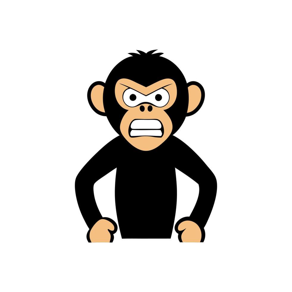 Chimpanzee monkey angry icon vector