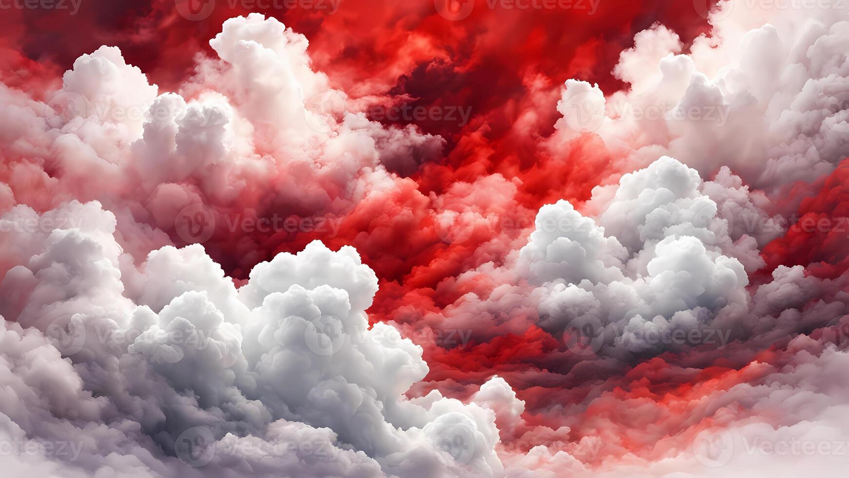 Red and White Clouds Background photo
