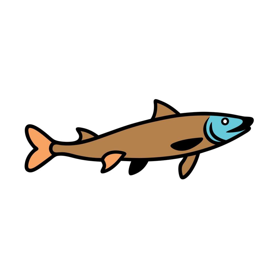 Chinook Salmon dog swims icon vector