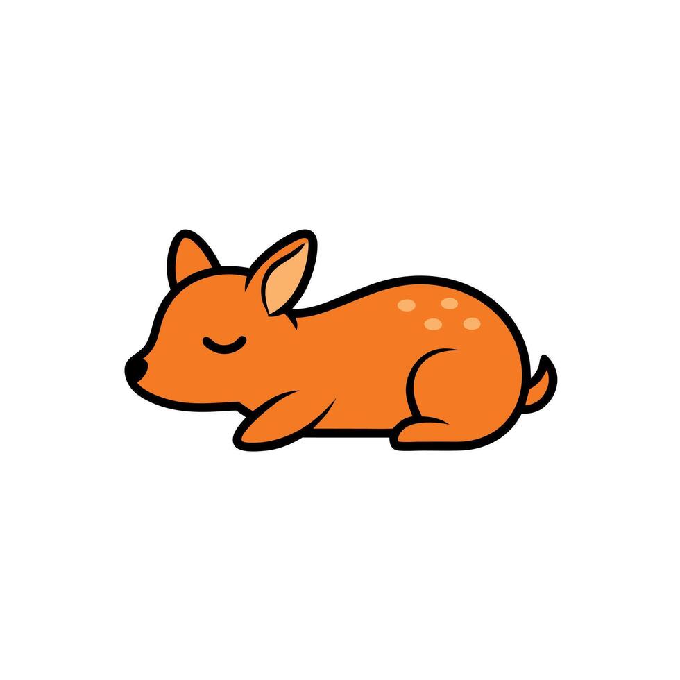 Chinese Water Deer sleeps icon vector
