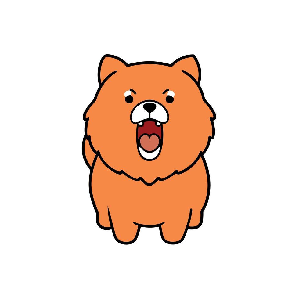 Chow Pom dog screams icon vector