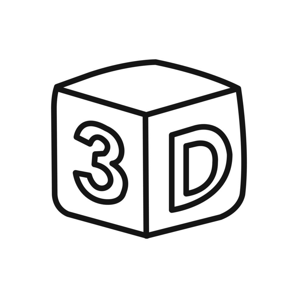 3D icon linear graphics set vector