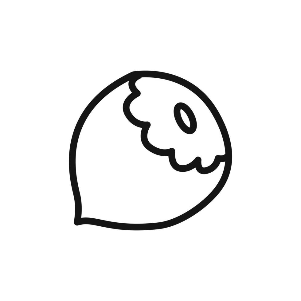 Hazelnut icon linear graphics set vector