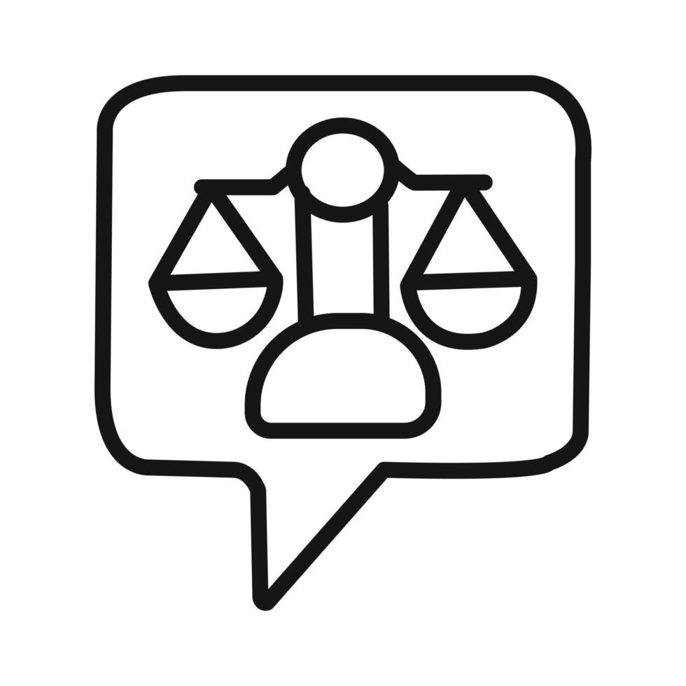 Legal advice icon linear graphics set vector
