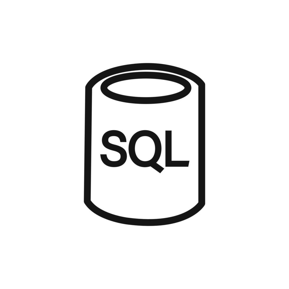 SQL server icon linear graphics set vector