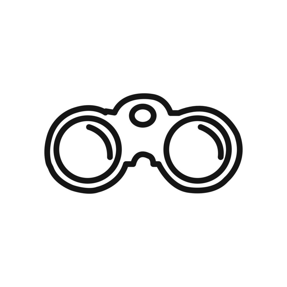 binoculars icon linear graphics set vector