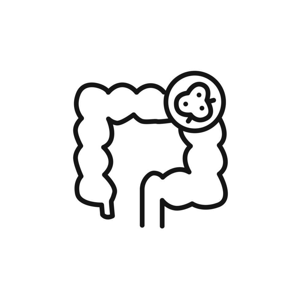 colorectral cancer icon linear graphics set vector