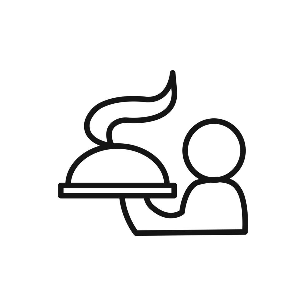 restaurant Waiter icon linear graphics set vector