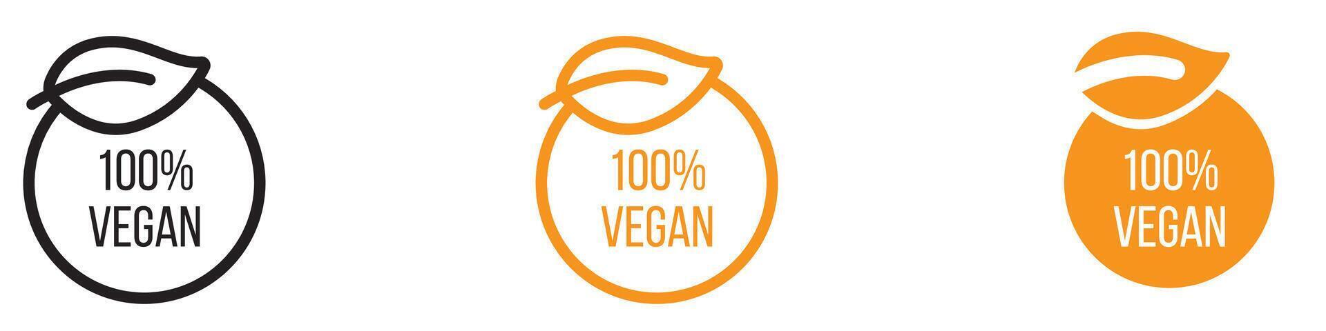 100 Percent Vegan Icon for Plant-Based Products vector