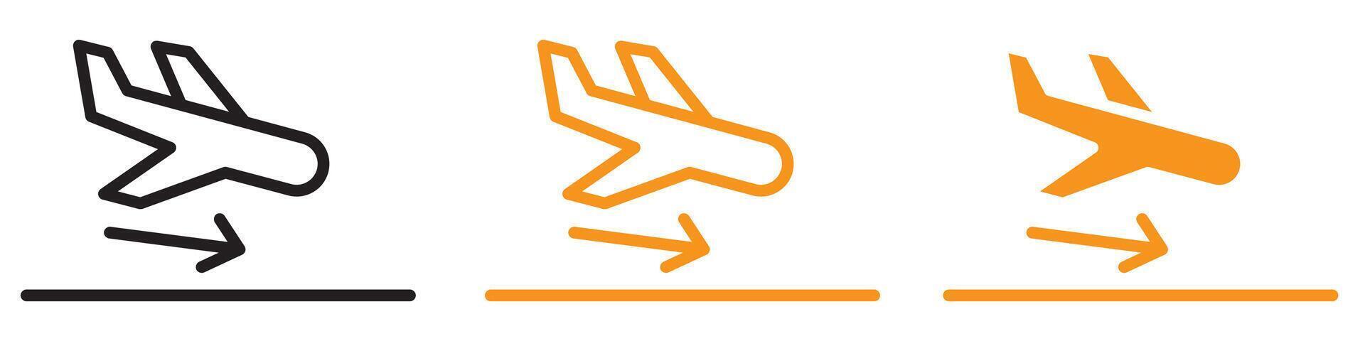 Arrivals Plane Icon for Airport Tracking Systems vector