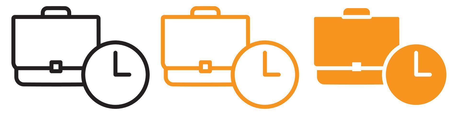Briefcase with Clock Icon for Business and Time Management Tools vector