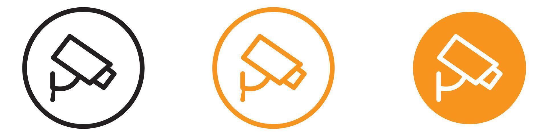 High-Resolution CCTV Camera Icon for Security Surveillance, Home Monitoring, and Business Safety Systems vector