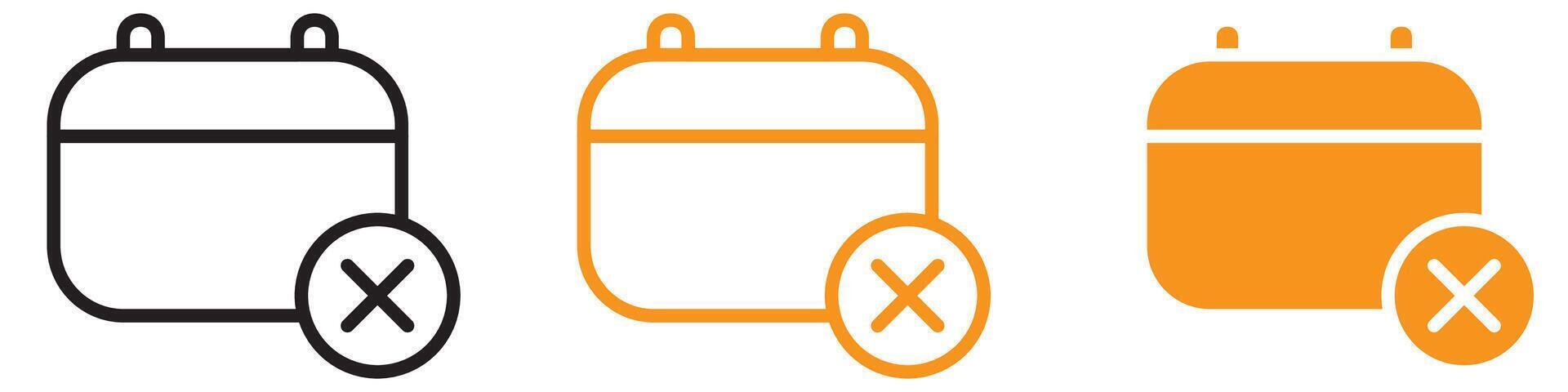 Cancel Event Icon for Event Management and Scheduling Changes vector