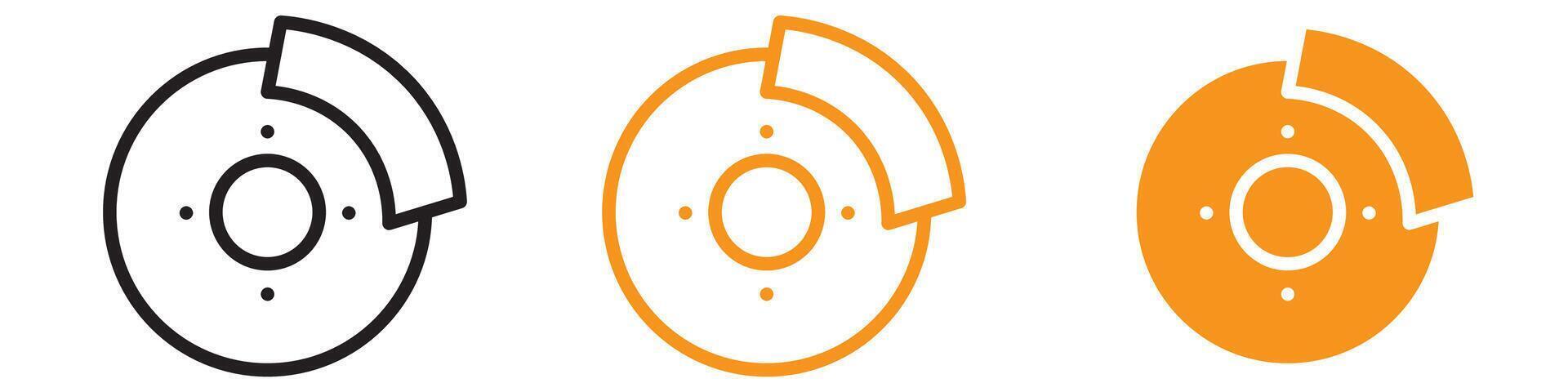 High-Quality Car Brake Disk with Caliper Icon for Automotive Repair Shops and Vehicle Maintenance Services vector