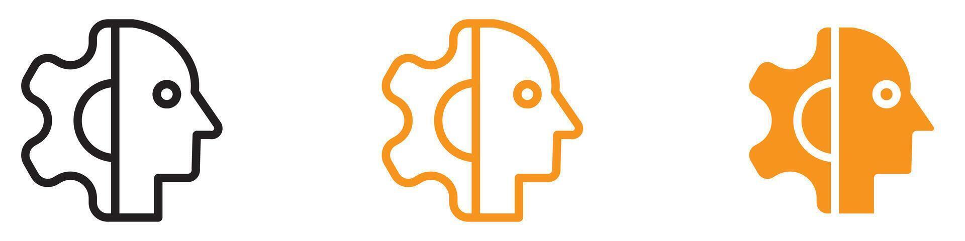Futuristic Cyborg Icon for Technology and Robotics Themes Innovative Representation of Human-Machine Integration for Tech Projects vector