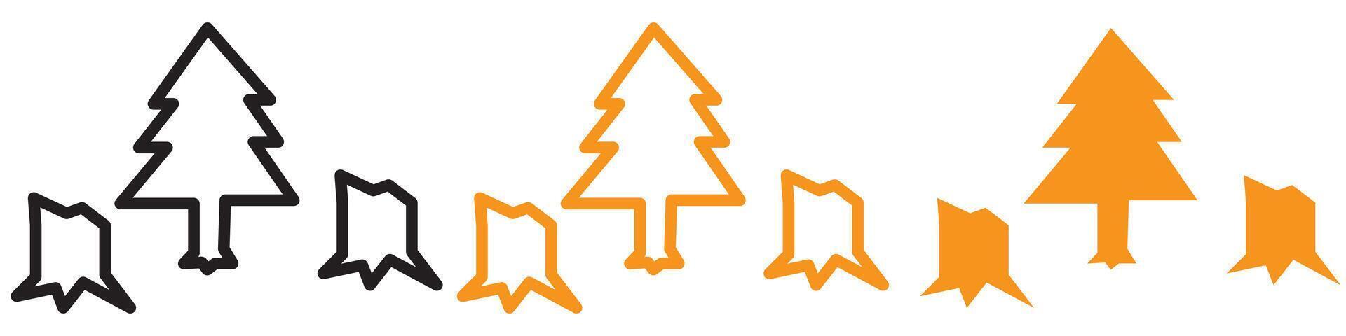 Grim Destruction of Forests Icon Highlighting Environmental Issues Crucial for Conservation and Awareness Campaigns on Deforestation vector