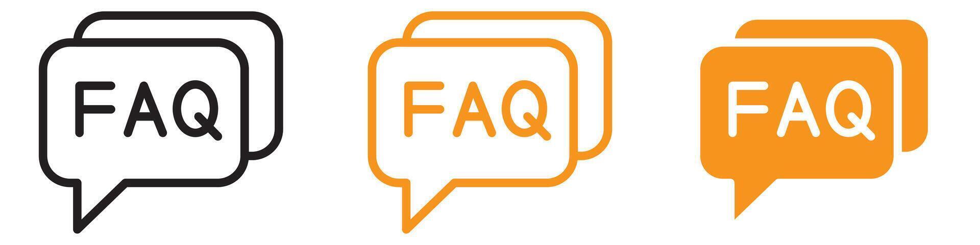Informative FAQ Icon for Help and Support Sections Ideal for Representing Frequently Asked Questions in Customer Service Graphics vector