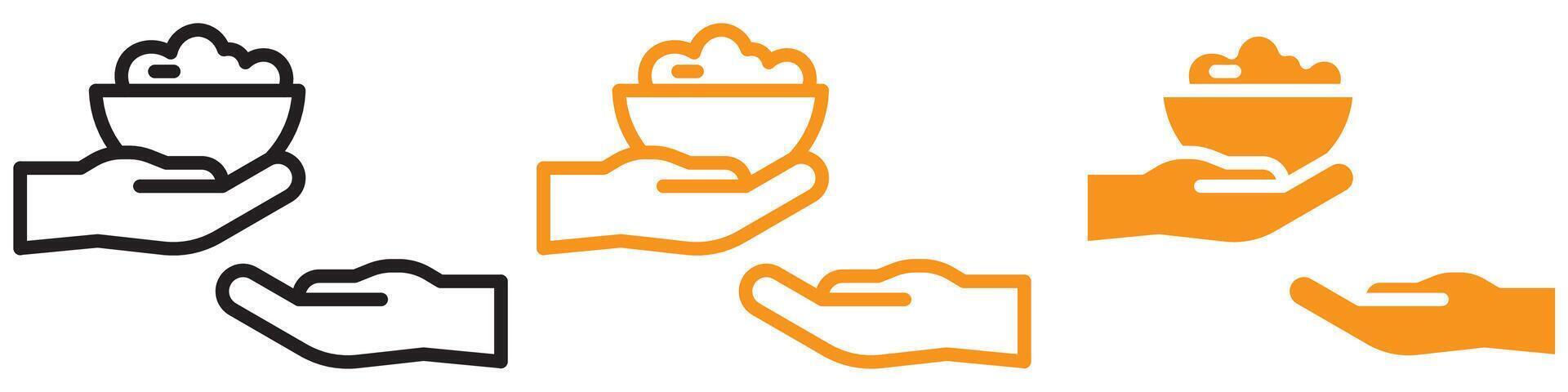 Charitable Food Donation Icon for Social Welfare and Charity Graphics Crucial for Representing Donations and Food Aid Initiatives vector