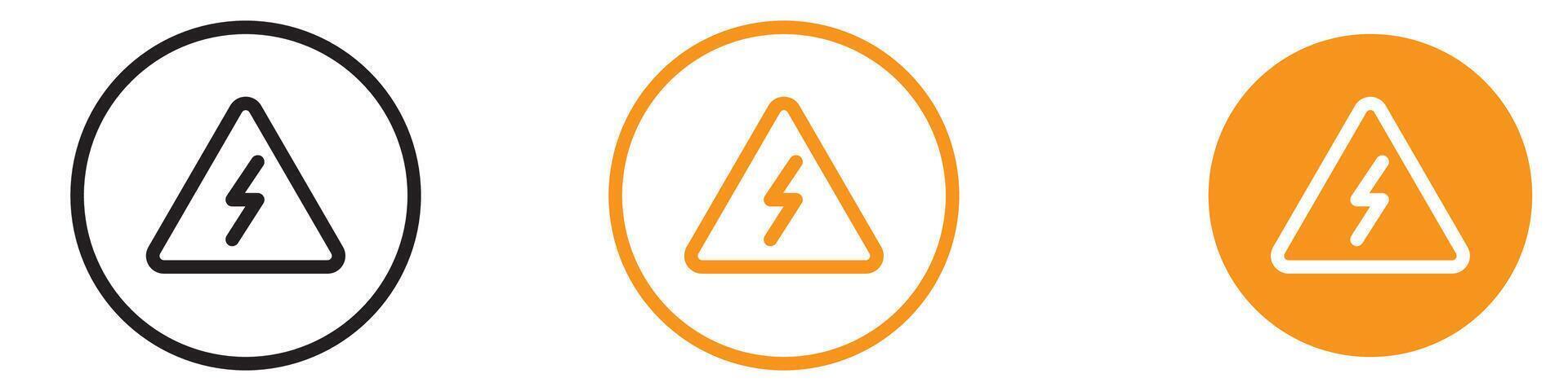 Warning High Voltage Icon for Electrical and Safety Graphics Crucial for Representing High Voltage Warnings and Electrical Safety vector