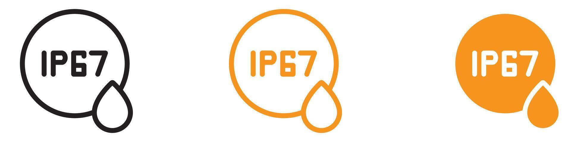 Durable IP67 Waterproof Icon for Technology and Outdoor Graphics Ideal for Representing Waterproof Standards and Outdoor Equipment vector