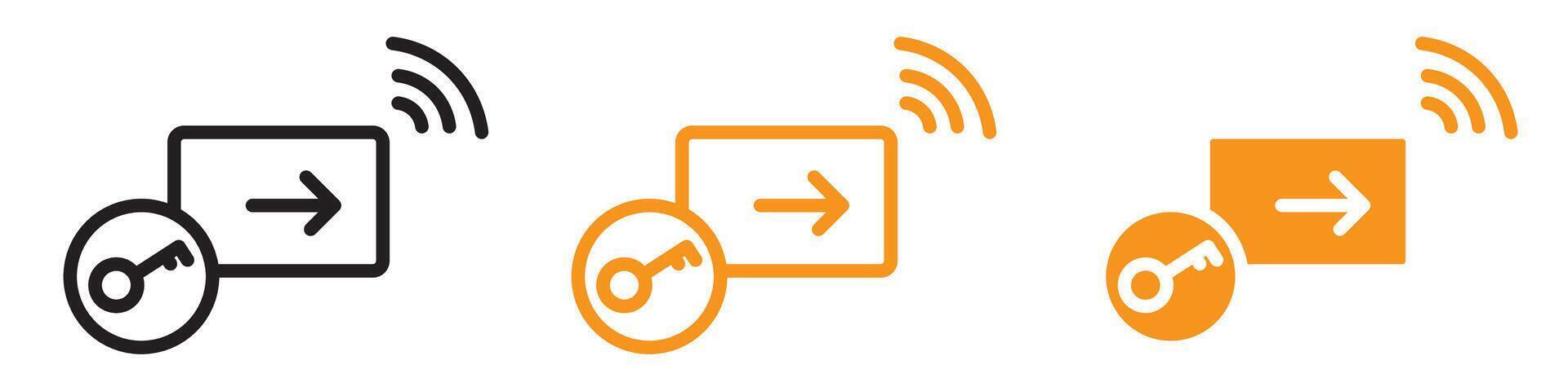 Secure Keycard Access Icon for Security and Entry Control Graphics Essential for Representing Keycard Systems and Secure Access vector