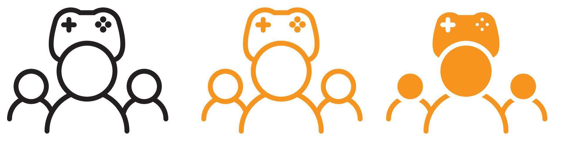 Engaging Multi Game Player Icon for Gaming and Entertainment Graphics Essential for Representing Multiplayer Games and Interactive Play vector