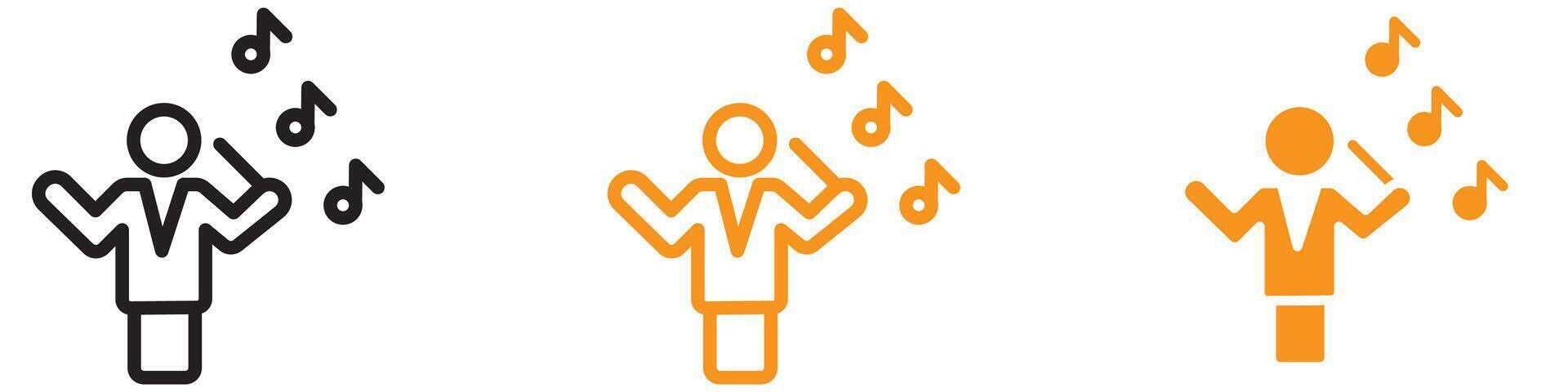Dynamic Music Conductor Icon for Orchestra and Musical Graphics Ideal for Representing Conductors and Leadership in Music Performances vector