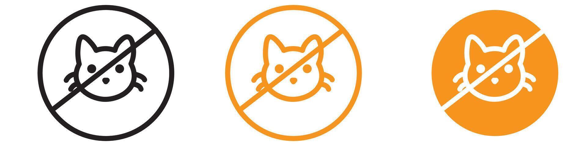 Prohibitive No Cats Allowed Icon for Animal-Free Zones and Pet Restrictions Graphics Ideal for Representing No Pet Policies and Animal-Free Areas vector