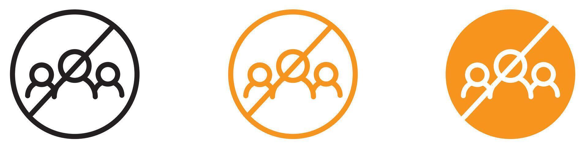 Social Distance No Gathering Icon for Public Health and Safety Graphics Perfect for Representing No Gatherings and Social Distancing Measures vector