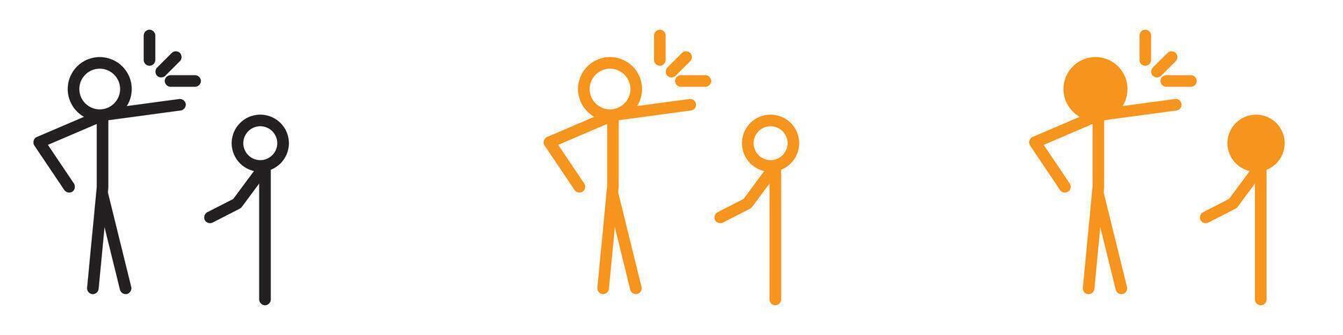 Disciplinary Parents Scolding Child Icon for Family Dynamics Graphics Ideal for Representing Parenting and Child Behavior Management vector