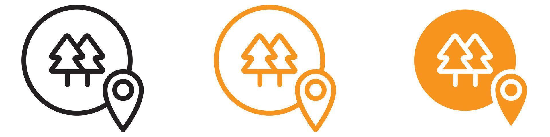 Scenic Park Forest Location Map Icon for Outdoor and Environmental Graphics Perfect for Representing Nature Trails and Park Maps vector