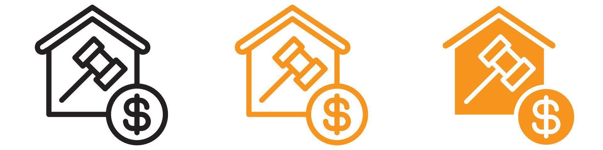 Property Real Estate Auction Icon for Real Estate and Auctions Graphics Essential for Representing Property Auctions and Real Estate Sales vector