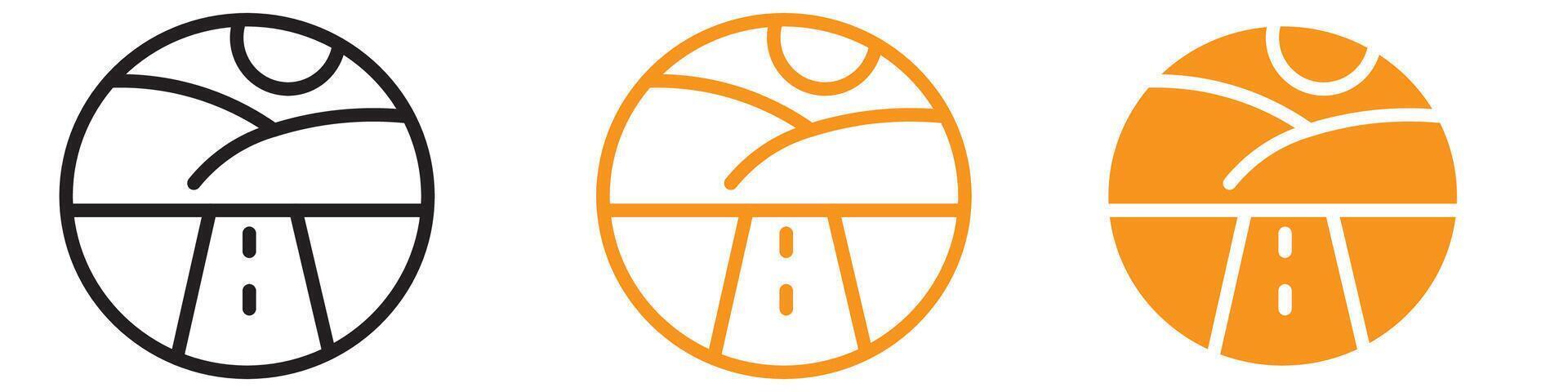 Scenic Road on Landscape Icon for Travel and Geography Graphics Ideal for Representing Roads and Scenic Routes vector