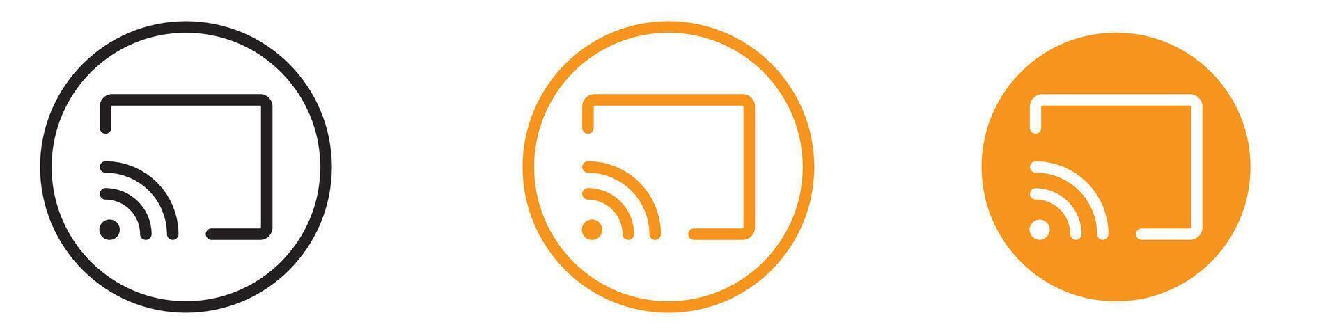 Interactive Screen Cast Icon for Technology and Presentations Graphics Ideal for Representing Screen Sharing and Digital Presentations vector