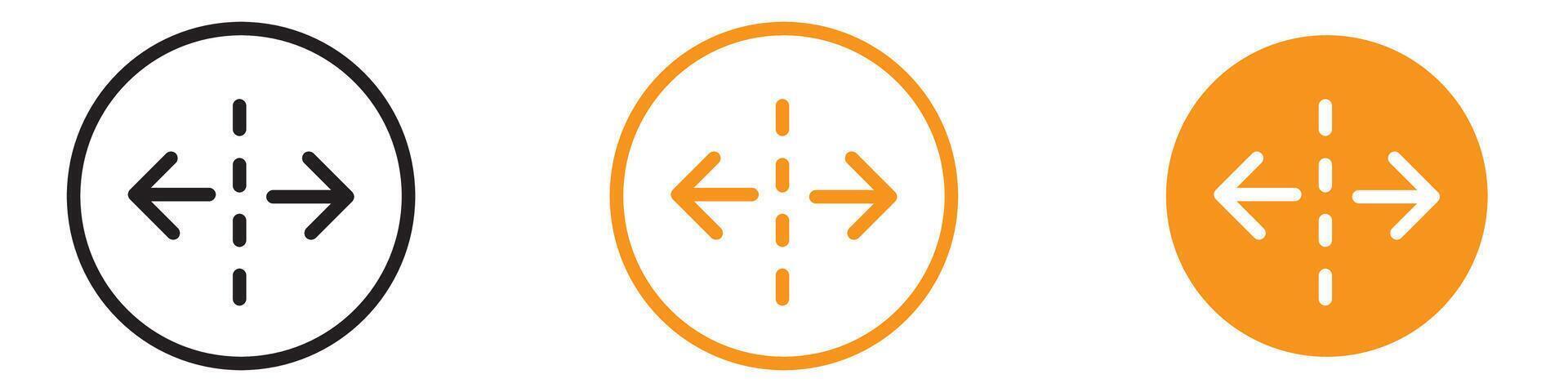 Directional Separating Arrow in Two Parts Icon for Navigation and Directions Graphics Ideal for Representing Divergent Paths and Directions vector