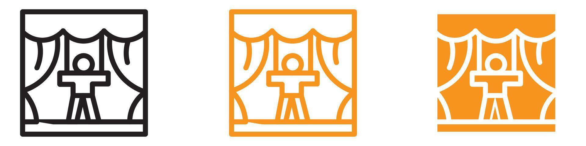 Entertaining Stand-Up and Theater Show Icon for Performance Arts Graphics Ideal for Representing Comedy Shows and Theatrical Performances vector
